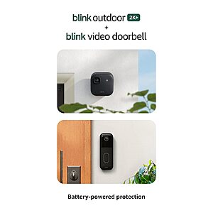 Prime Members: Blink Outdoor 2K+ Video Doorbell 2-Camera System w/ Sync Module Core $54.99
