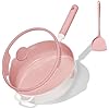$16 PRIME ONLY DEAL AMAZON CAROTE 11 Inch 5 Qt Nonstick Deep Frying Pan with Lid, 5 Qt Chef Saute Pan with Pour Spout, Skillet Induction Cookware
