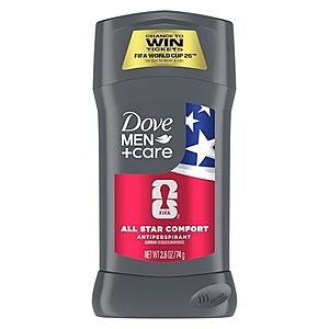 [SnS, AC] $4.64 | DOVE MEN + CARE All Star Comfort Antiperspirant Stick – FIFA World Cup 2026 Edition at Amazon