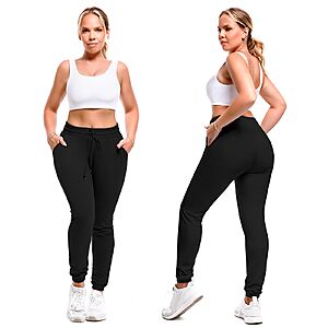 SINOPHANT Joggers for Women with Pockets Drawstring Sweatpants for Lounge Gym Yoga Black M $7.99