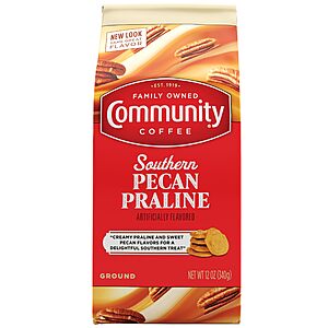 $3.93 S&S ClipQ AMAZON Community Coffee Southern Pecan Praline Flavored 12 Ounce, Medium Roast Ground, 12 Ounce (Pack of 1)