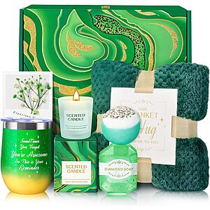 7-Piece BodyRefresh Relaxing Spa Gift Basket w/ Flannel Blanket, Mug, Candle & Bath Bomb (2 Colors) $14.99 + Free Shipping w/ Prime or on $35+