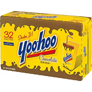 $9.29 S&S CLIP Q Amazon Yoo-hoo Chocolate Drink, 6.5 fl oz boxes, 32 pack
