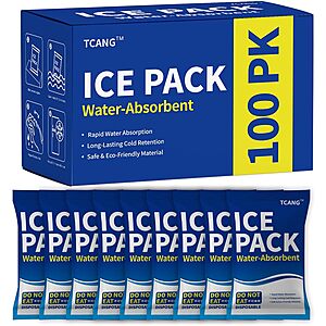 100-Pack TCANG Disposable Leak-Proof Dry Ice Packs $7.49 ($0.07 each) + Free Shipping w/ Prime or on $35+