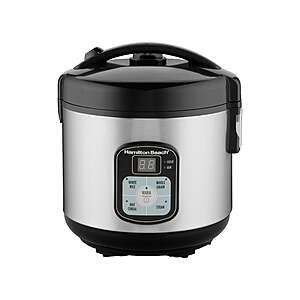 Hamilton Beach 8 Cup Rice Cooker & Food Steamer with Steam & Rinse Basket, Stainless Steel $35.77