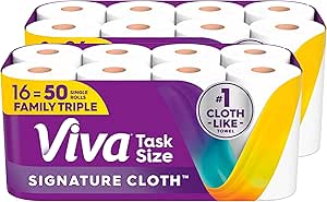 Viva Signature Cloth Paper Towels, Task Size, 16 Family Triple Rolls = 50 Reg Rolls, 141 Sheets per, $28.69 or less S&S/CLIPQ FS AMAZON