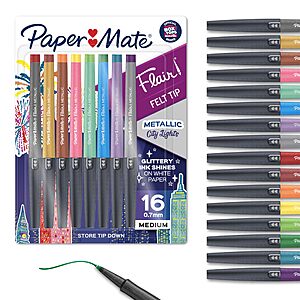 16-Ct Paper Mate Flair Metallic Felt Tip Pens $12.32 w/ S&S + Free Shipping w/ Prime or on $35+