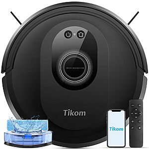 40% off - Tikom Robot Vacuum and Mop Combo, 5000Pa Robotic Vacuum Cleaner, 150 Min Max, App & Remote Control, Ideal for Hard Floor, Carpet, Pet Hair, Self-Charge(G8000 Max) $89.99