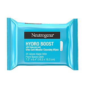 [$4 Walmart Cash] $12.28: 2 x Neutrogena Hydro Boost Makeup Remover Wipes & Face Cleansing Towelettes, 25 Count $6.14