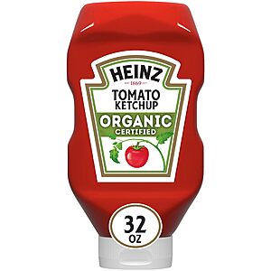 Heinz Organic Tomato Ketchup Inverted Squeeze Bottle No High-Fructose Corn Syrup, 32 oz~$4.74 With S&S @ Amazon