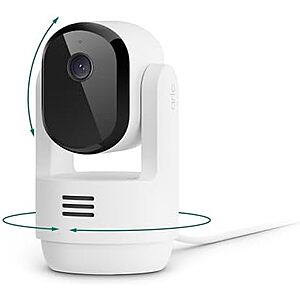 $15* | Arlo Essential 2K Indoor Pan/Tilt Wired Security Camera in White (2025 Release) at Amazon
