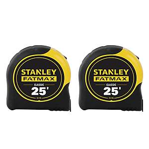 Stanley 25 ft. FATMAX Tape Measure (2-Pack), $24.88, FS, Home Depot