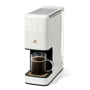 Beautiful by Drew Barrymore Perfect Grind Programmable Single Serve Coffee Maker w/ Built-In Burr Grinder (White Icing) $89 & More + Free Shipping