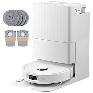 Roborock - Qrevo Series Robot Vacuum & Mop with Multifunctional Dock, 10,000Pa Suction, Anti-Tangle Brush, Self-Emptying - White $429.99