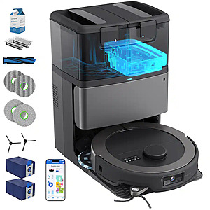 bObsweep - Maxim All-in-One Robot Vacuum & Mop, 22000Pa Suction, Odor-Filter AutoWash/Dry/Empty Dock, w Object Detection - Titanium Black $439.99