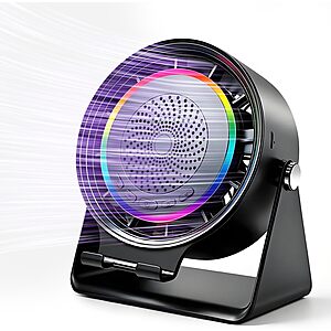4-in-1 Anyyuk Wireless Bluetooth Speaker w/ Phone Stand, Desk Fan, RGB Lights & 5000mAh Battery $17.99 + Free Shipping w/ Prime or on $35+