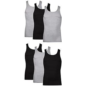 $8.38 | 6-Pack Hanes Men's FreshIQ Odor Control ComfortSoft Moisture Wicking Tagless Tank Undershirts at Amazon