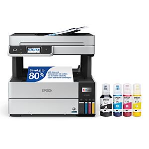 Epson EcoTank Pro ET-5170 Wireless Color All-in-One Supertank Printer with Scanner, Copier, Fax Plus Auto Document Feeder White Large $399.99
