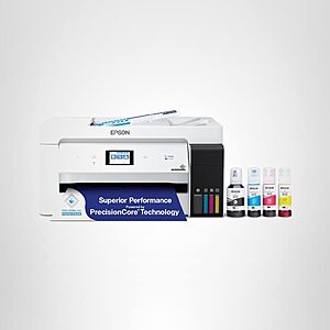Epson EcoTank ET-15000 Wireless Color All-in-One Supertank Printer with Scanner, Copier, Fax, Ethernet and Printing up to 13 x 19 Inches, White $449
