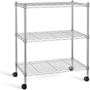 $23.79* | Simple Deluxe 3-Tier Storage Shelves 24.02" W x 13.78" D x 29.92" H (Chrome) at Amazon