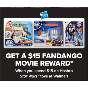 Walmart: Star Wars The Mandalorian & Grogu Bounty Blaster Action Figure + $15 Fandango Movie Code $15
