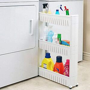 Modern Home Narrow Sliding Storage Organizer Rack $14.27 F/S With Amazon Prime