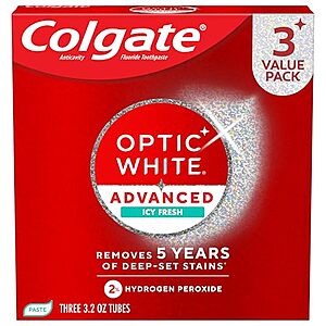 [SnS, AC] $7.01* | 3-Pack 3.2oz. Colgate Optic White Advanced Whitening Toothpaste (Icy Fresh) at Amazon