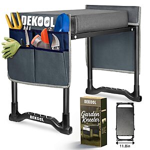 Dekool Foldable Garden Kneeler & Seat w/ 3" Thick Kneeling Pad & 2 Tool Bags (Grey) $29.88 + Free Shipping w/ Prime or on $35+