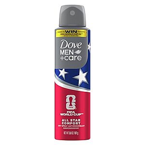 [SnS, AC] $2.74 | DOVE MEN + CARE All Star Comfort Dry Spray Antiperspirant – FIFA World Cup 2026 Edition at Amazon