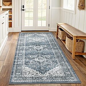 2'x6' AMADA HOMEFURNISHING Washable Runner Rug w/ Non-Slip Backing $9.99 + Free Shipping w/ Prime or on $35+
