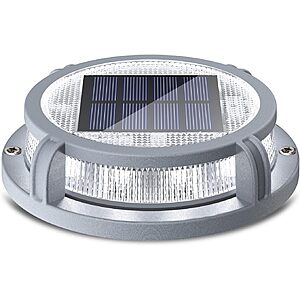 Solar Deck Lights Outdoor 2 Modes 16 LEDs - Driveway Markers, Dock Light, Solar Powered Waterproof for Pathway Walkway - $4.99