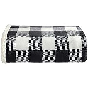 $12.30* | 50" x 60" Eddie Bauer Reversible Sherpa & Brushed Fleece Throw (Cabin Plaid Black) at Amazon