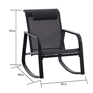$147 FS WALMART Mainstays Dashwood Steel 3-Piece Rocker Outdoor Chat Set, Black