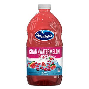 Ocean Spray® Cran-Watermelon™ Cranberry Watermelon Juice Drink, 64 Fl Oz Bottle~$2.37 With S&S @ Amazon
