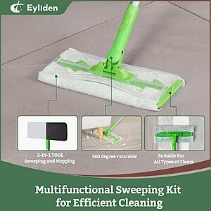 Eyliden 360 Swivel Sweeper Mop w/ 36 Disposable Dry & Wet Cloths $11.21 + Free Shipping w/ Prime or on $35+