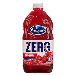 Ocean Spray® ZERO Sugar Cranberry Juice Drink, Cranberry Juice Drink Sweetened with Stevia, 64 Fl Oz Bottle~$2.50 @ Amazon