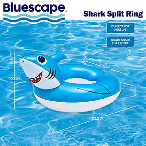 $2.47 FS Walmart+ or Pick Up Bluescape Blue Shark or Unicorn Split Inflatable Swim Ring Pool Float for Kids, Ages 3 to 6, Unisex