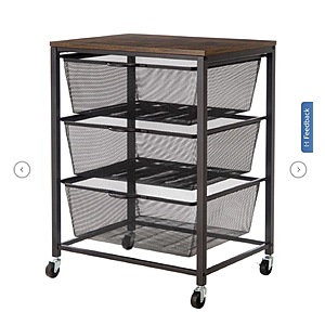 Edifice 3-tier Mesh Basket Cart $57.99 Black or White free shipping Costco.com