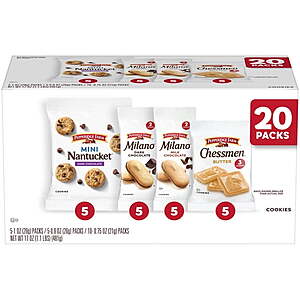 Pepperidge Farm Cookies Variety Pack, Snack Packs, 20 Pk, $10.50, Walmart