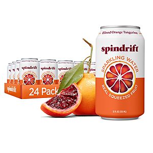 Spindrift Sparkling Water, Blood Orange Tangerine Flavored, Made with Real Squeezed Fruit, 12 Fl Oz Cans, Pack of 24 (Only 12 Calories per Can)~$11.69 After Coupon & S&S @ Amazon