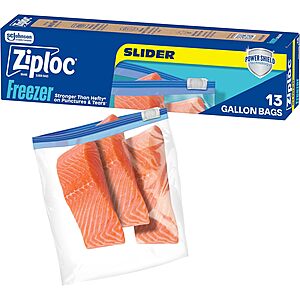 13-Count Ziploc Gallon Freezer Slider Bags w/ Power Shield Technology $2.56 w/ S&S + Free Shipping w/ Prime or on $35+