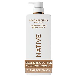 [S&S] Native 24-Hour Moisturizing Bodywash for Women & Men, Clean & Gentle, for Dry or Sensitive Skin Free of Sulfates, Cruelty-Free, 22 oz $8.64