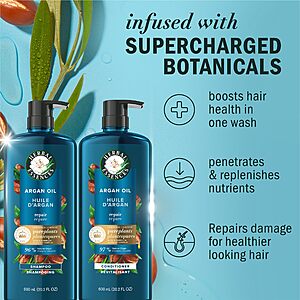 [S&S]Herbal Essences Argan Oil Repair Shampoo & Conditioner Set, Moisturizes & Smoothes, Paraben-Free, Color-Safe, pH-Balanced, Citrus Scent, 20.2 Fl Oz, 2-Pack $15.42