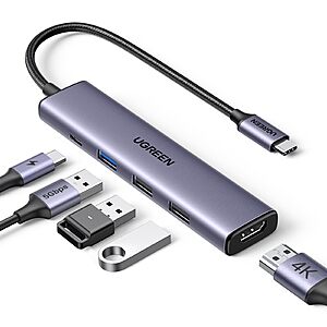 UGREEN USB C Hub 5 in 1 Multiport USB Adapter 4K HDMI $9.99 & More + Free Shipping