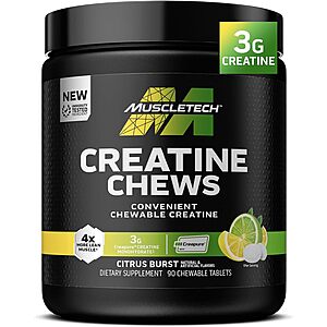 90-Count MuscleTech Creapure Creatine Monohydrate Chewable Tablets (Citrus Burst) $13.74 w/ S&S + Free Shipping w/ Prime or on $35+