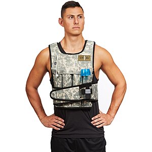 Cross101 20 lb Adjustable Camouflage Weighted Vest with Shoulder Pads $16.10 + Free S&H w/ Prime or $35+