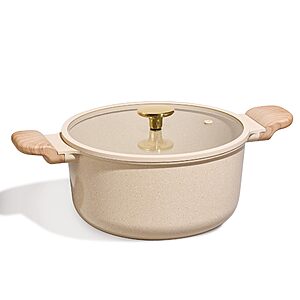 Amazon: CAROTE 5 Qt Nonstick Stock Pot with Lid (Ceramic Oatmeal) $19.99 (Reg $39.99, ~50% Off) + FS w/ Prime