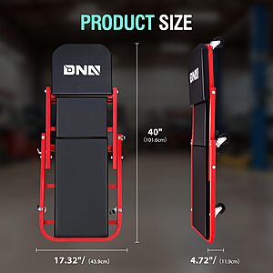[Prime]$39.92: ‎DNA MOTORING TOOLS-00186 40 Inches 2 IN 1 Rolling Folding Car Creeper/Seat, 6 Pcs 2" Casters, 150kg Weight Capacity, Red at Amazon
