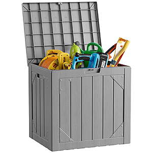 WASUHE 30 Gallon Resin Deck Box (Gray) $16.99 + Free S&H w/ Walmart+ or $35+