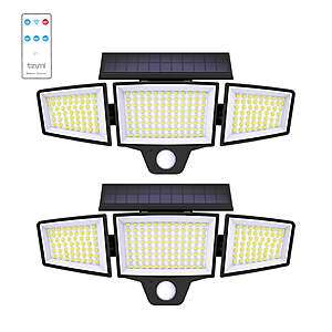 2-Pack Tzumi Solar Lights Motion Sensor Outdoor Flood Lights w/ Wireless Remote $17.99 + Free S&H w/ Walmart+ or $35+